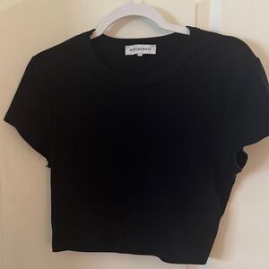 WeWoreWhat Black Ribbed Crop Top
